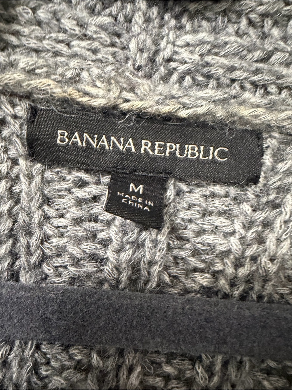 Banana Republic Marled Ribbed Merino Wool Alpaca Long Cardigan Gray M - Picture 2 of 9